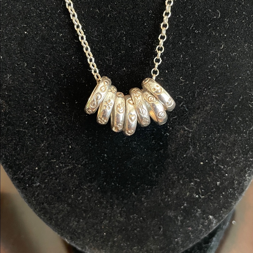 Sterling Silver 7 Rings of Luck Necklace - Picture 6 of 6